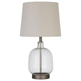 Costner Empire Table Lamp Beige and Clear Half Price Furniture