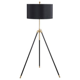 Zabka Tripod Floor Lamp Black and Gold Half Price Furniture