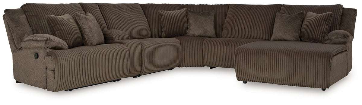 Top Tier Reclining Sectional with Chaise Half Price Furniture