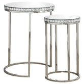 Addison 2-piece Round Nesting Table Silver Half Price Furniture