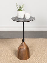 Ophelia Round Marble Top Side Table Black Half Price Furniture