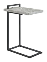 Maxwell C-shaped Accent Table Cement and Gunmetal Half Price Furniture