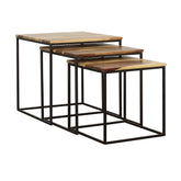 Belcourt 3-piece Square Nesting Tables Natural and Black Half Price Furniture