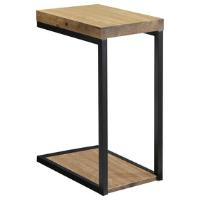 Beck C-Shape Snack Table Black and Antique Nutmeg  Half Price Furniture