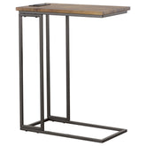 Rudy Snack Table with Power Outlet Gunmetal and Antique Brown Half Price Furniture