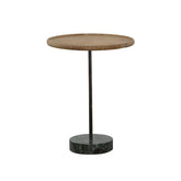 Ginevra Round Marble Base Accent Table Natural and Green Half Price Furniture