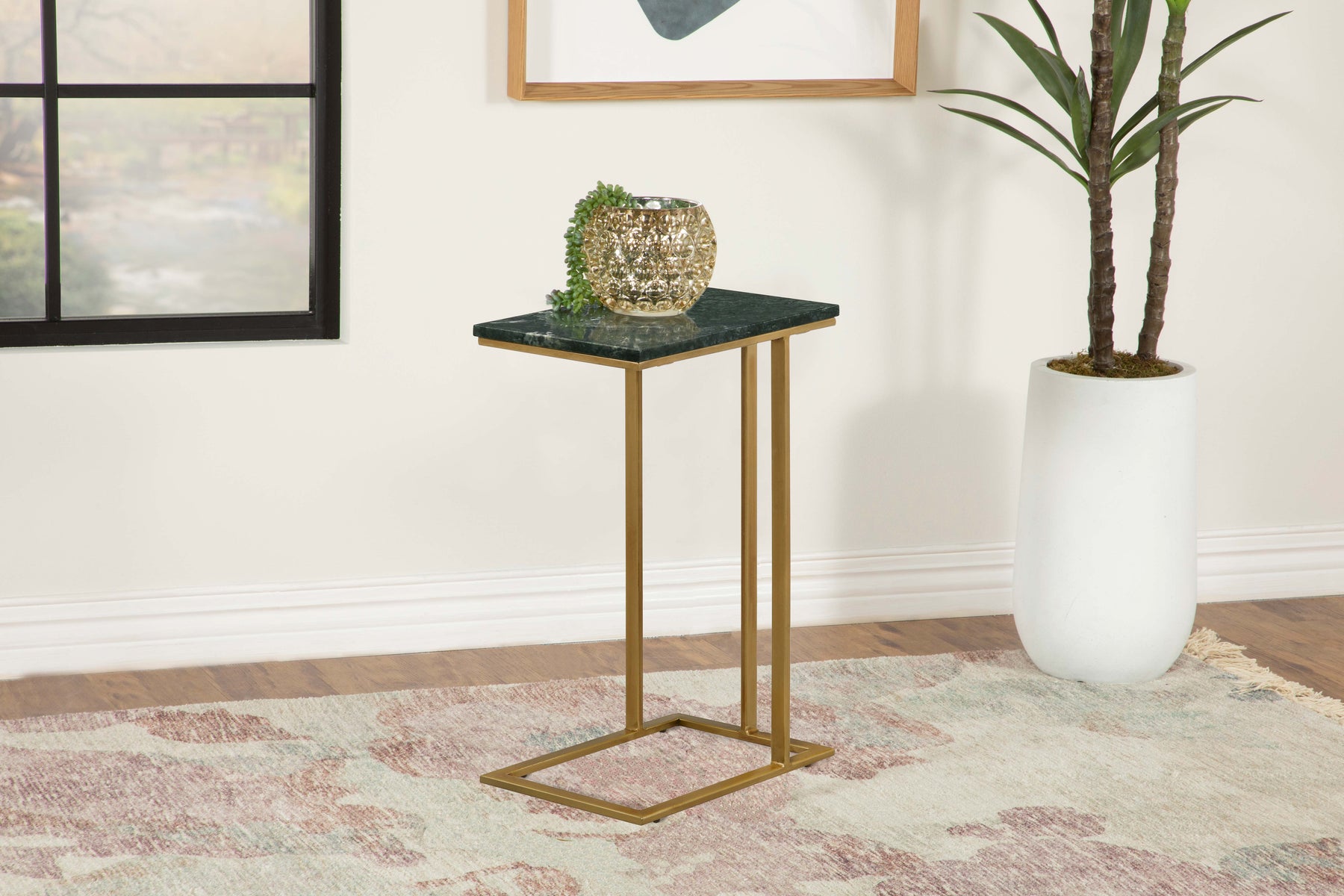 Vicente Accent Table with Marble Top Grey - Half Price Furniture