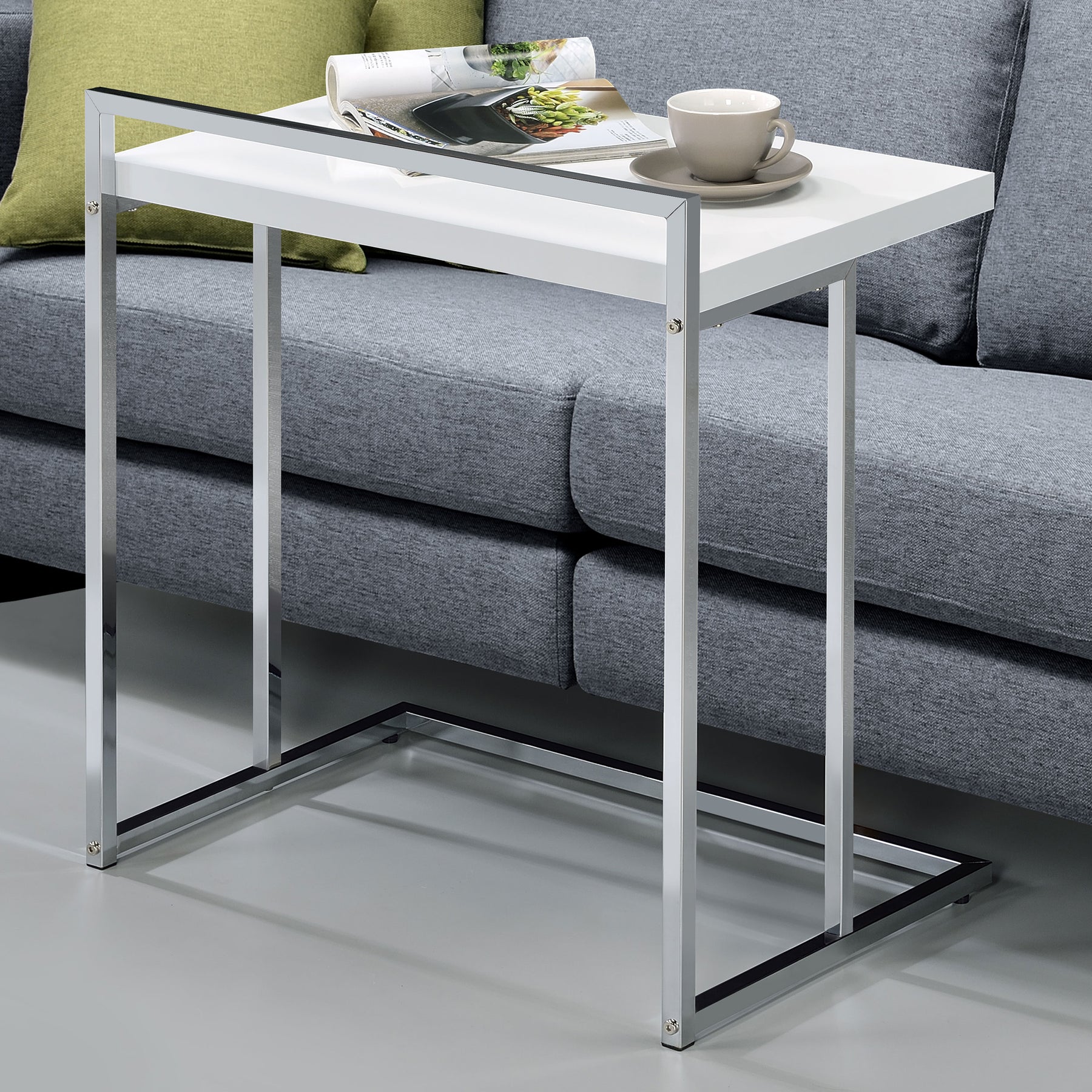 Dani Rectangular Snack Table with Metal Base Half Price Furniture