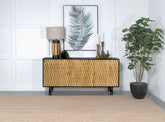 Aminah 3-door Wooden Accent Cabinet Natural and Black  Half Price Furniture