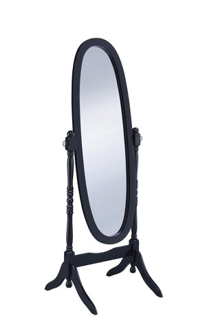 Foyet Oval Cheval Mirror Black Half Price Furniture