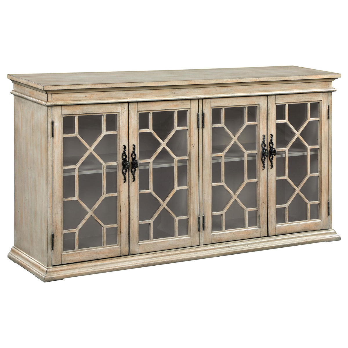 Kiara Glass Door Accent Cabinet Light Honey Half Price Furniture