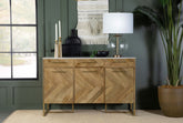 Keaton 3-door Accent Cabinet with Marble Top Natural and Antique Gold Half Price Furniture