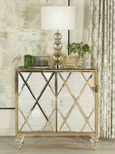 Astilbe 2-door Accent Cabinet Mirror and Champagne Half Price Furniture