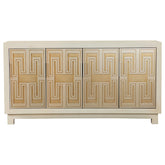 Voula Rectangular 4-door Accent Cabinet White and Gold Half Price Furniture