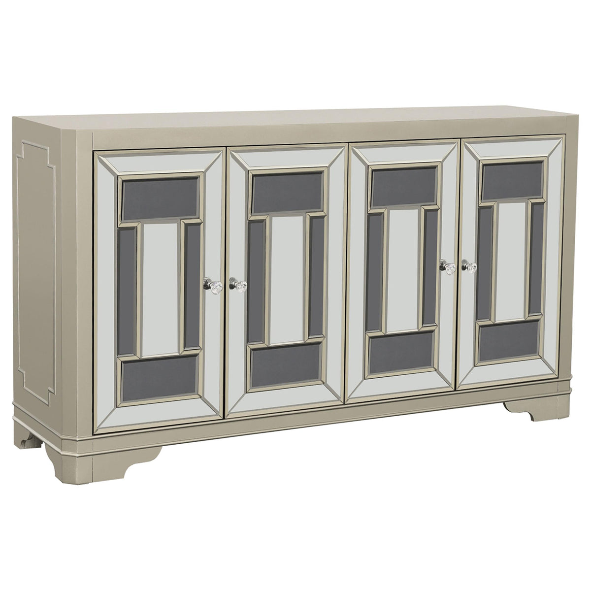 Toula 4-door Accent Cabinet Smoke and Champagne Half Price Furniture