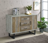 Abelardo 3-drawer Accent Cabinet Weathered Oak and Cement Half Price Furniture