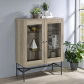 Bonilla 2-door Accent Cabinet with Glass Shelves Half Price Furniture