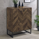 Carolyn 2-door Accent Cabinet Rustic Oak and Gunmetal Half Price Furniture