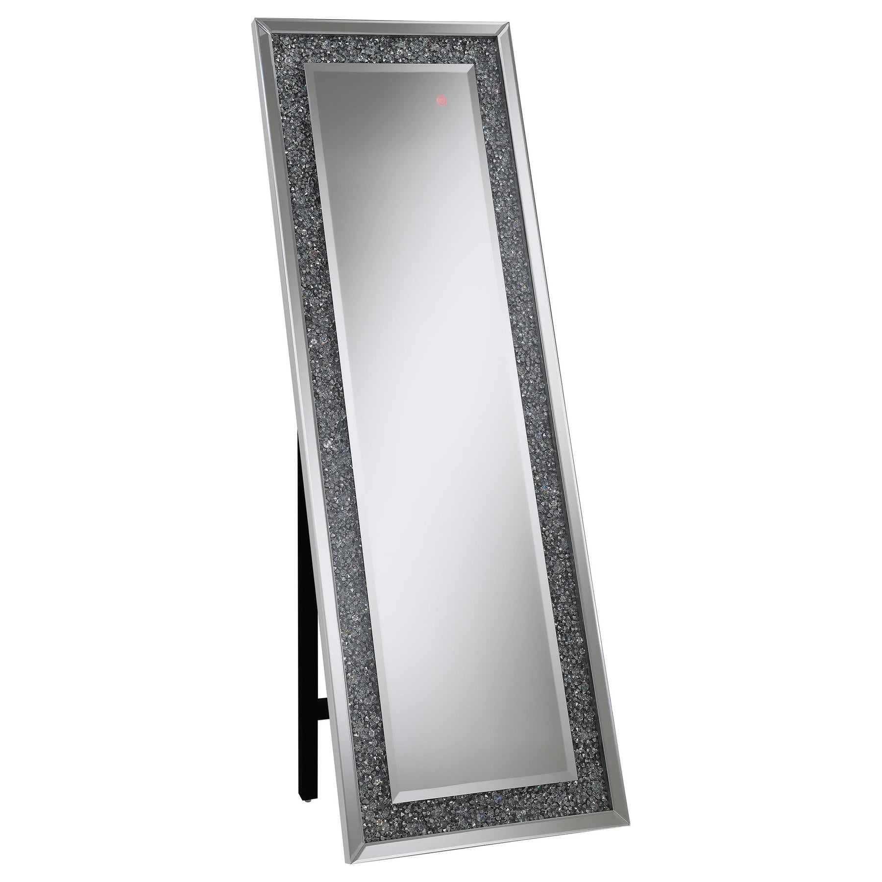 Carisi Rectangular Standing Mirror with LED Lighting Silver Half Price Furniture