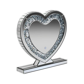 Euston Heart Shape Table Mirror Silver Half Price Furniture