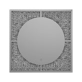 Theresa LED Wall Mirror Silver and Black Half Price Furniture