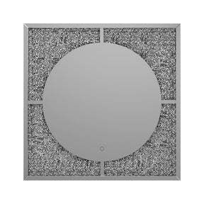 Theresa LED Wall Mirror Silver and Black  Half Price Furniture