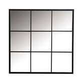 Quetzal Square Window Pane Wall Mirror Black Half Price Furniture