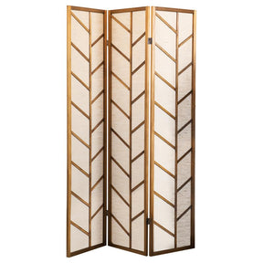 Mila Foldable 3-panel Screen Walnut and Linen Half Price Furniture