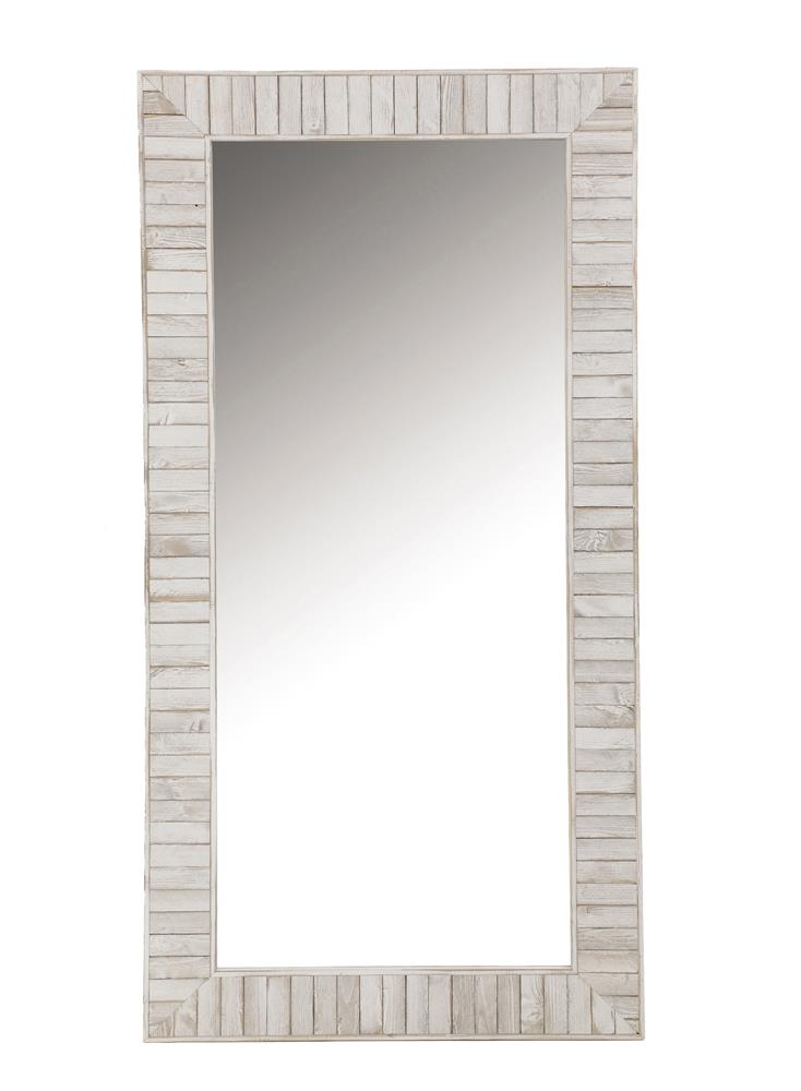 Pino Rectangular Wall Mirror White Half Price Furniture