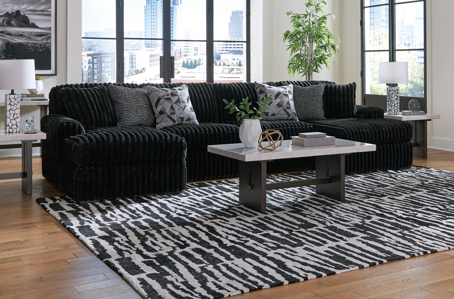 Midnight-Madness Sectional with Chaise - Half Price Furniture