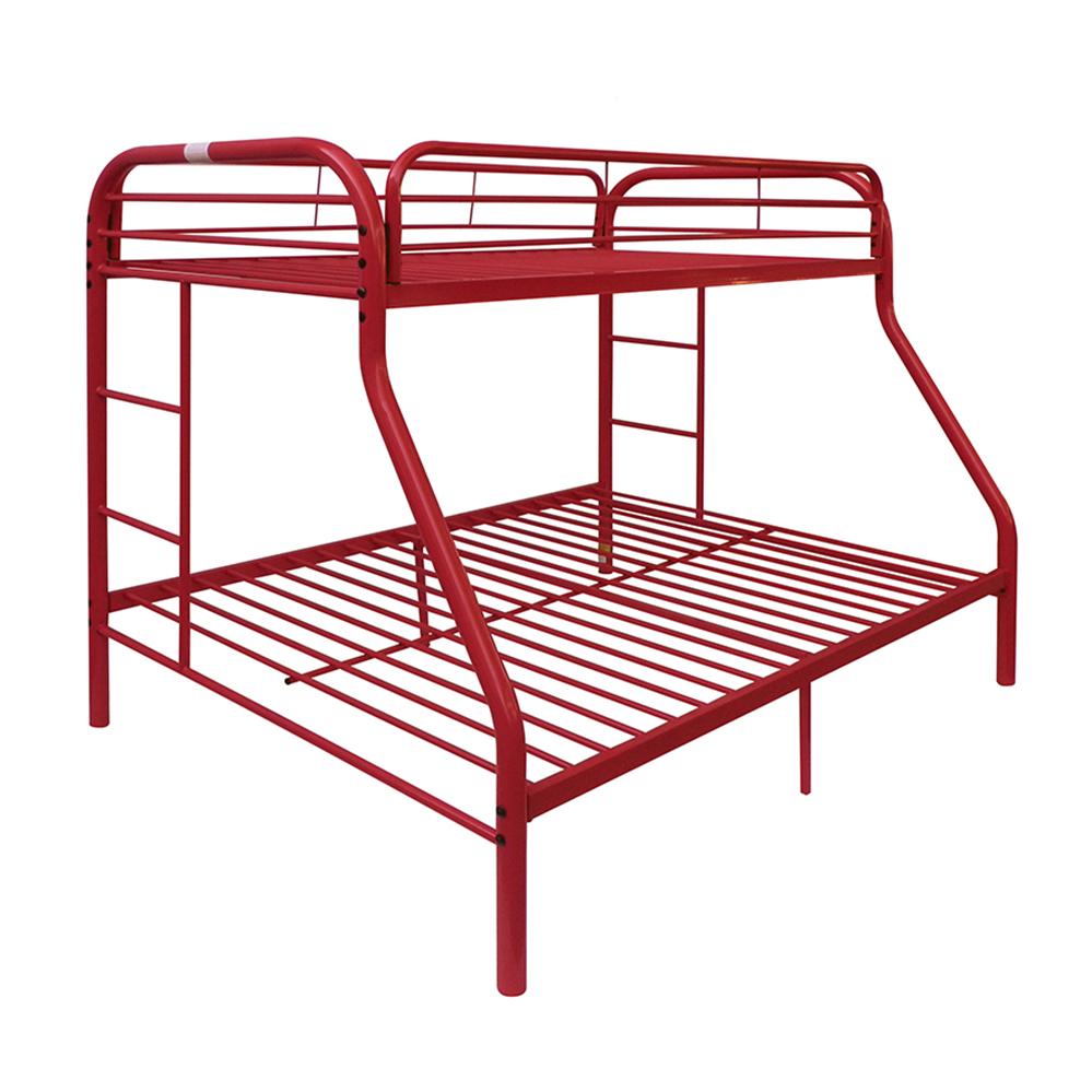 Tritan Red Bunk Bed (Twin/Full)  Half Price Furniture