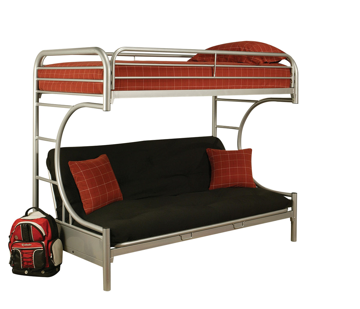 Eclipse Silver Bunk Bed (Twin XL/Queen/Futon)  Half Price Furniture