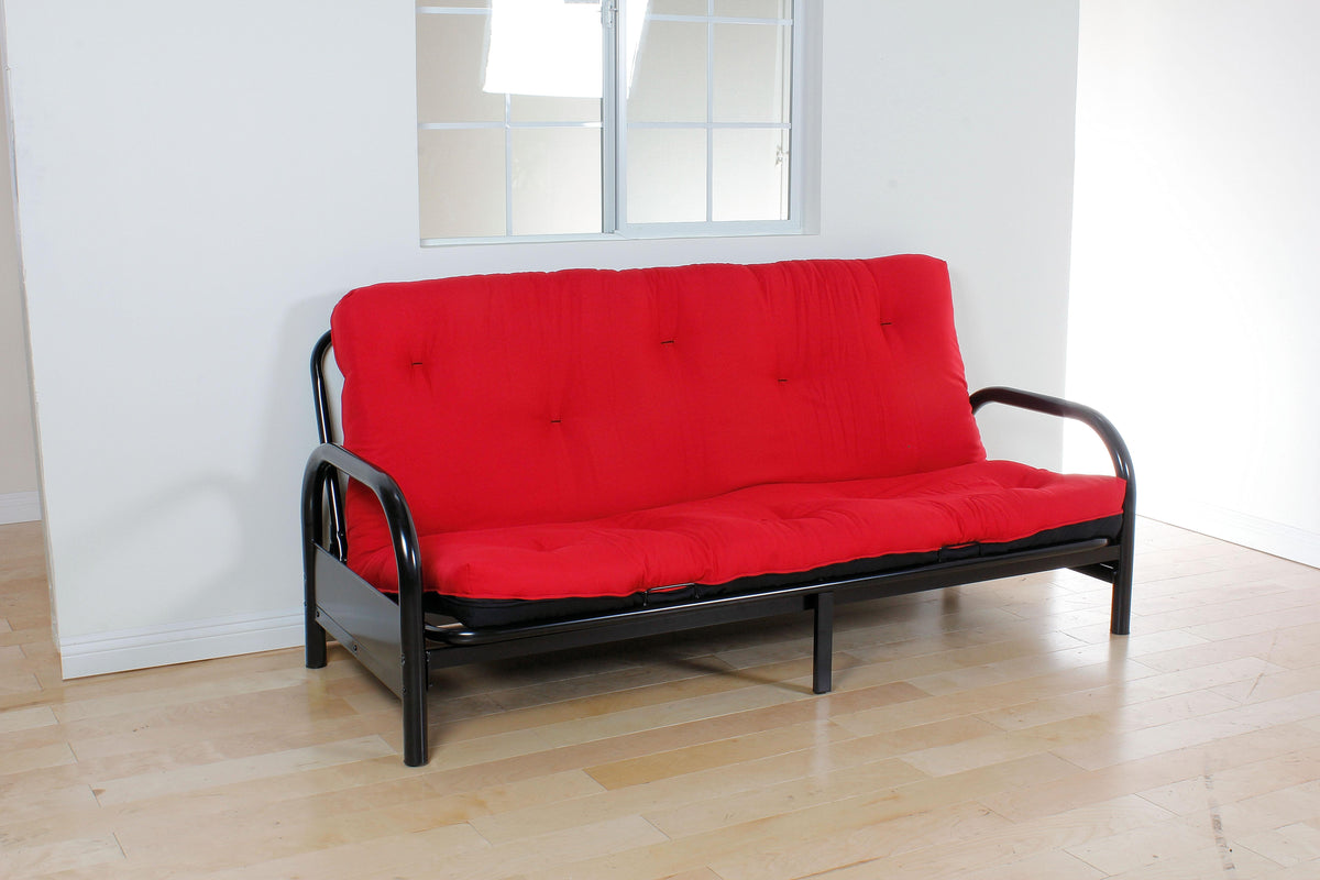Nabila Red & Black Full Futon Mattress, 6"H  Half Price Furniture