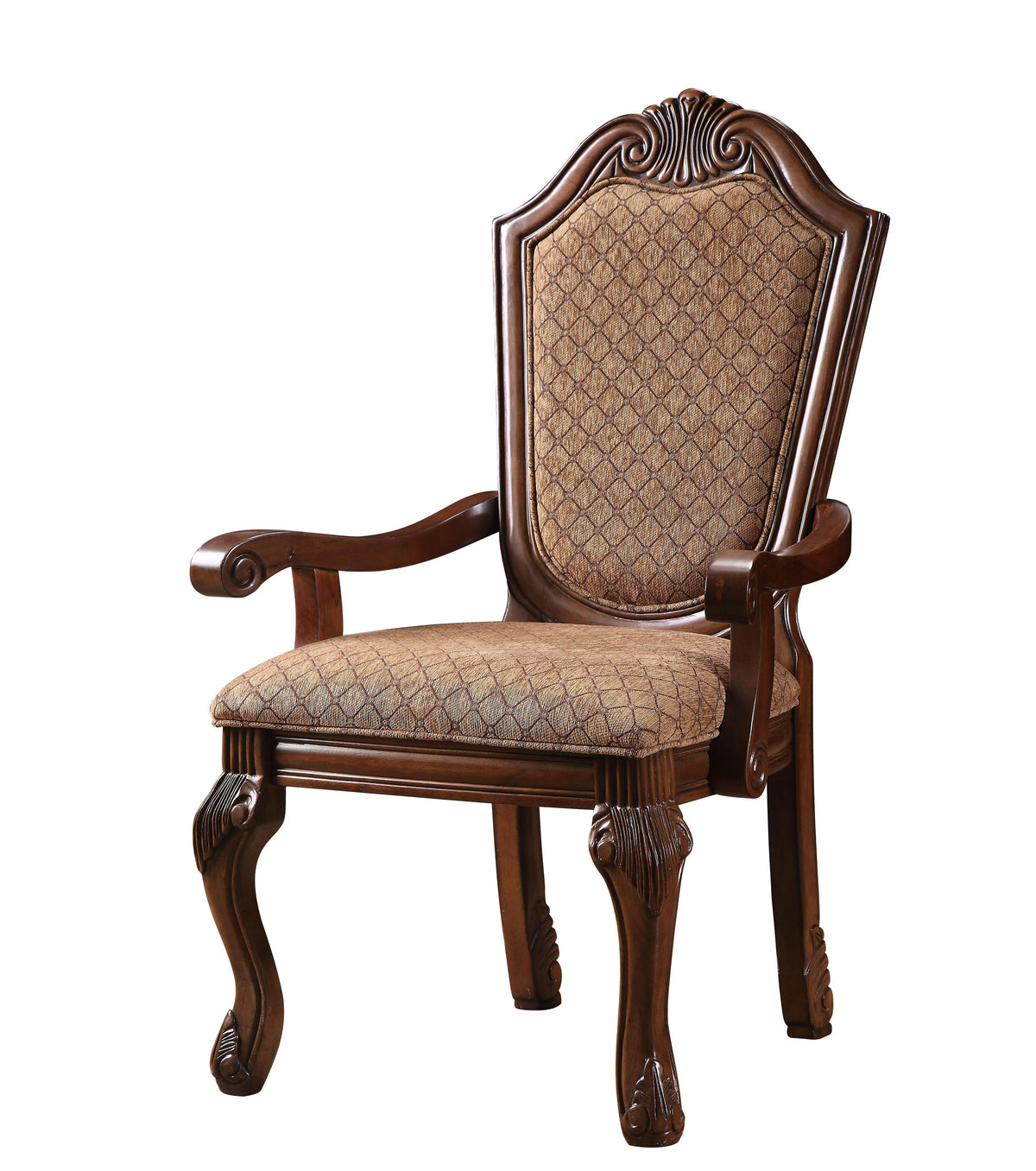 Chateau De Ville Fabric & Cherry Arm Chair  Half Price Furniture