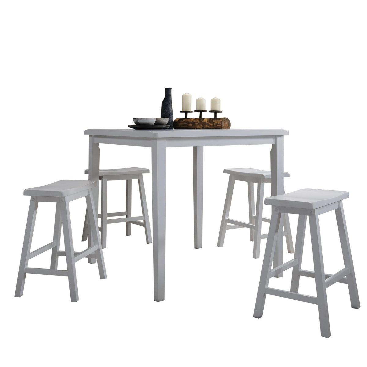 Gaucho White Counter Height Set (5Pc Pk) Half Price Furniture