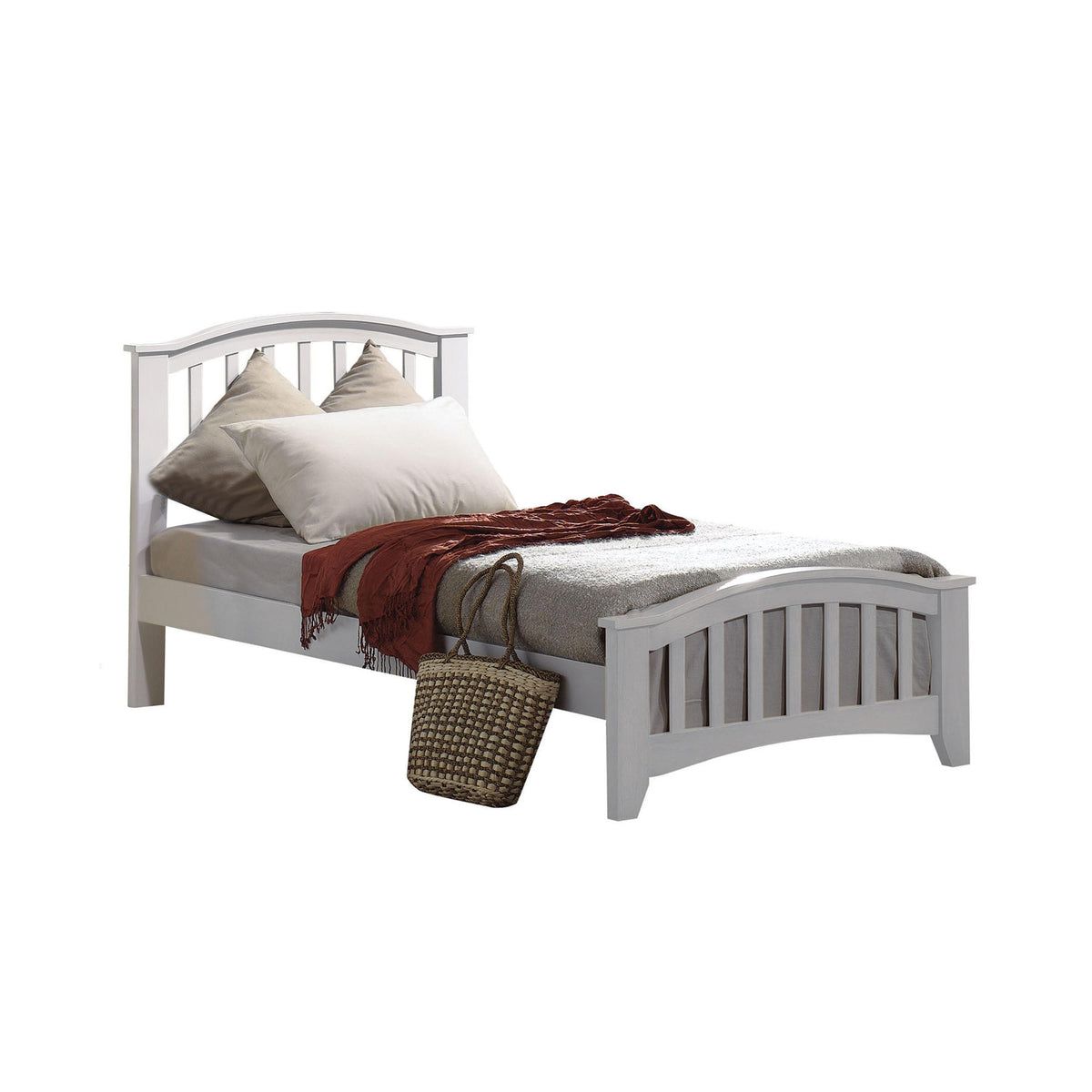 San Marino White Twin Bed Half Price Furniture