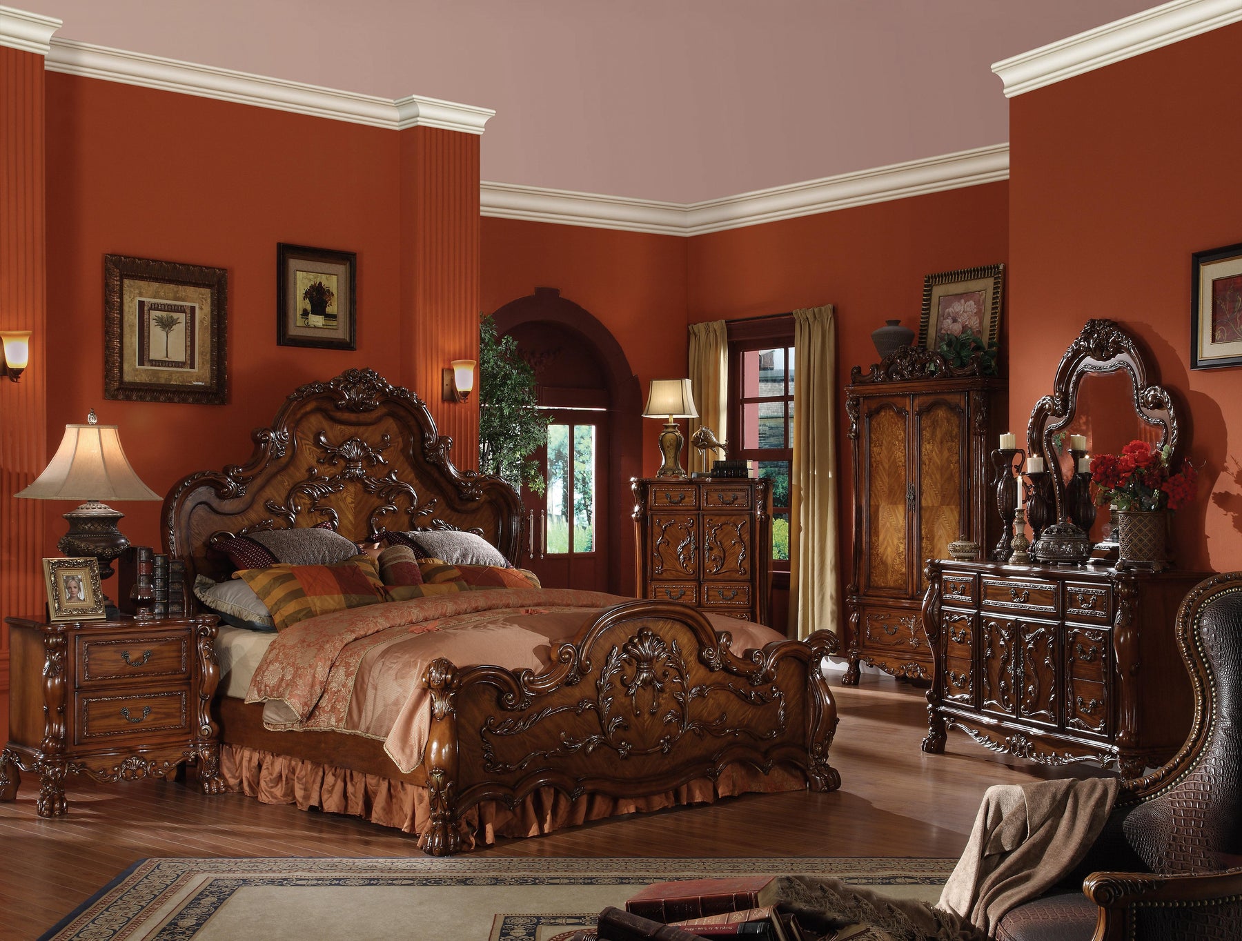 Dresden Cherry Oak California King Bed Half Price Furniture