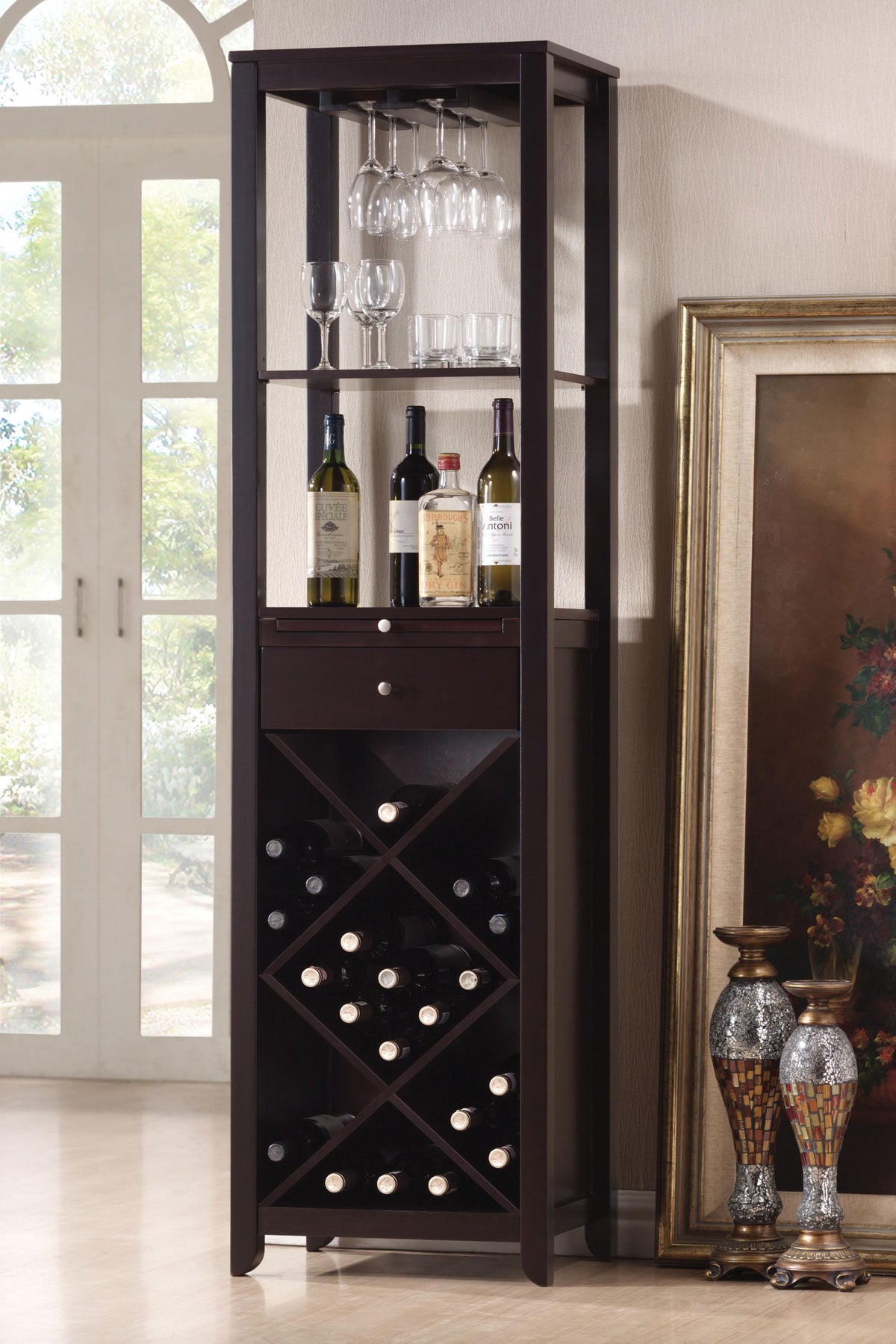 Casey Wenge Wine Cabinet  Half Price Furniture