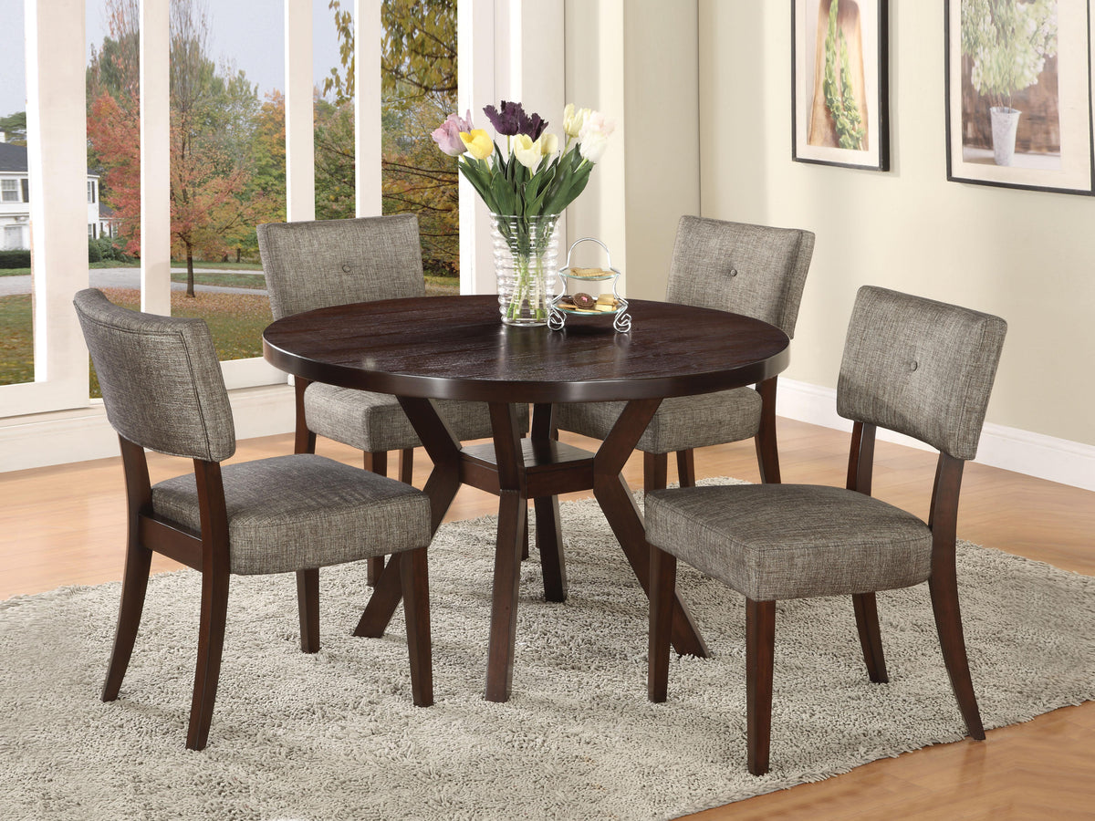 Drake Gray Fabric & Espresso Side Chair  Half Price Furniture