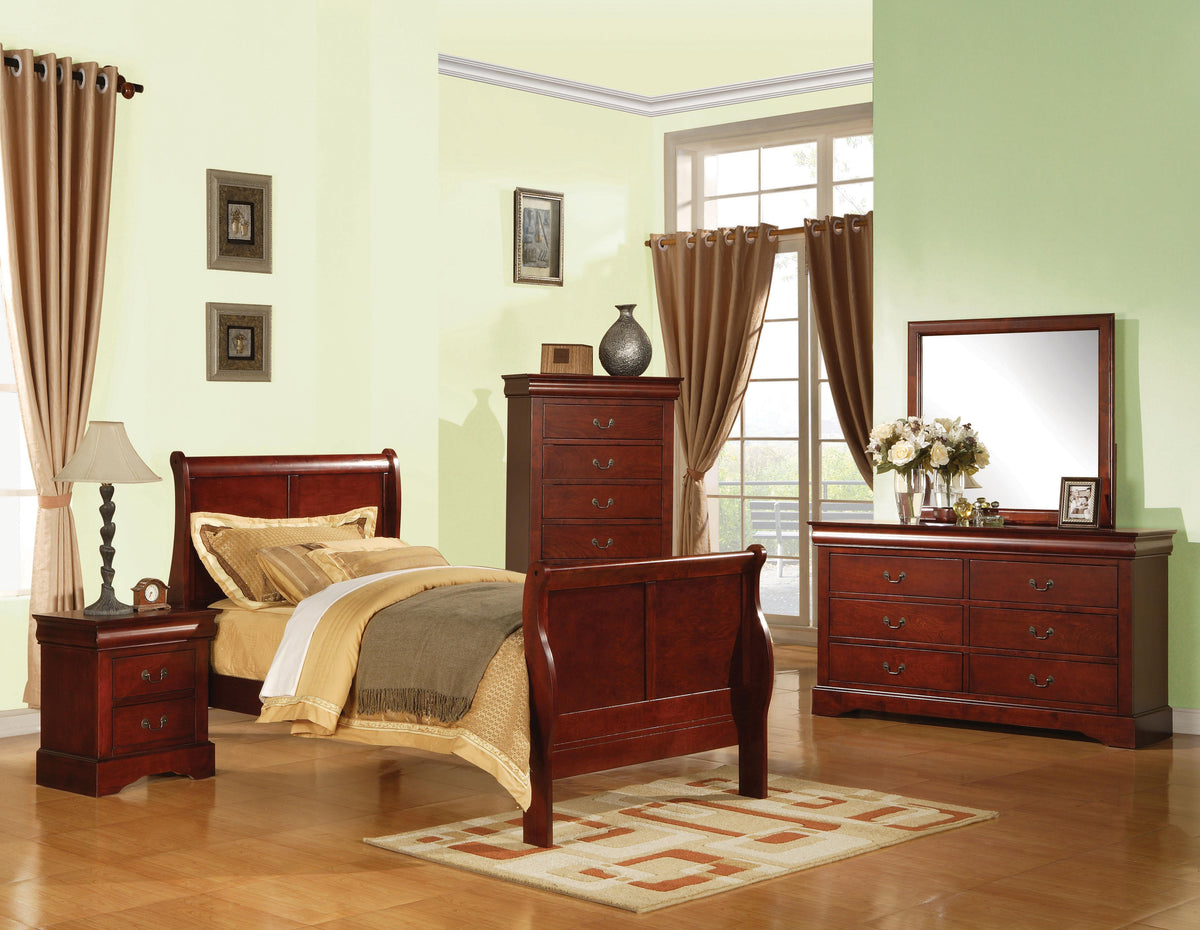 Louis Philippe III Cherry Full Bed Half Price Furniture