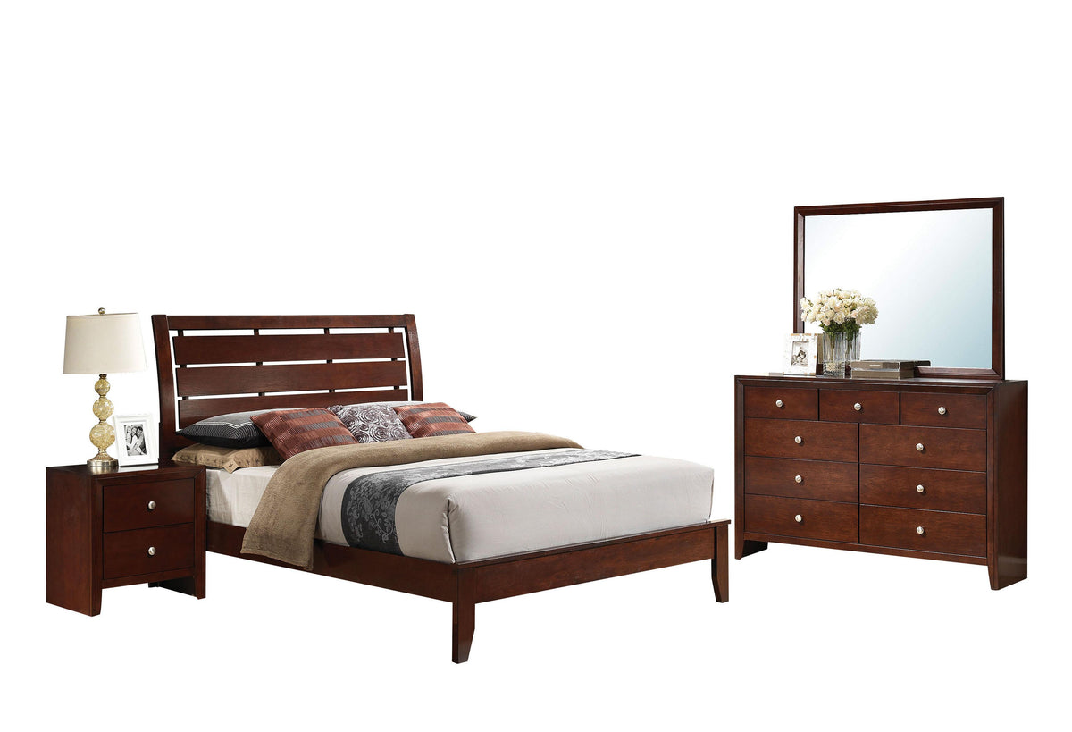 Ilana Brown Cherry Eastern King Bed  Half Price Furniture