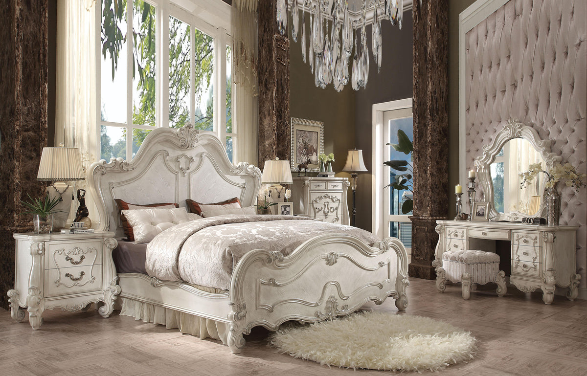 Versailles Bone White California King Bed  Half Price Furniture