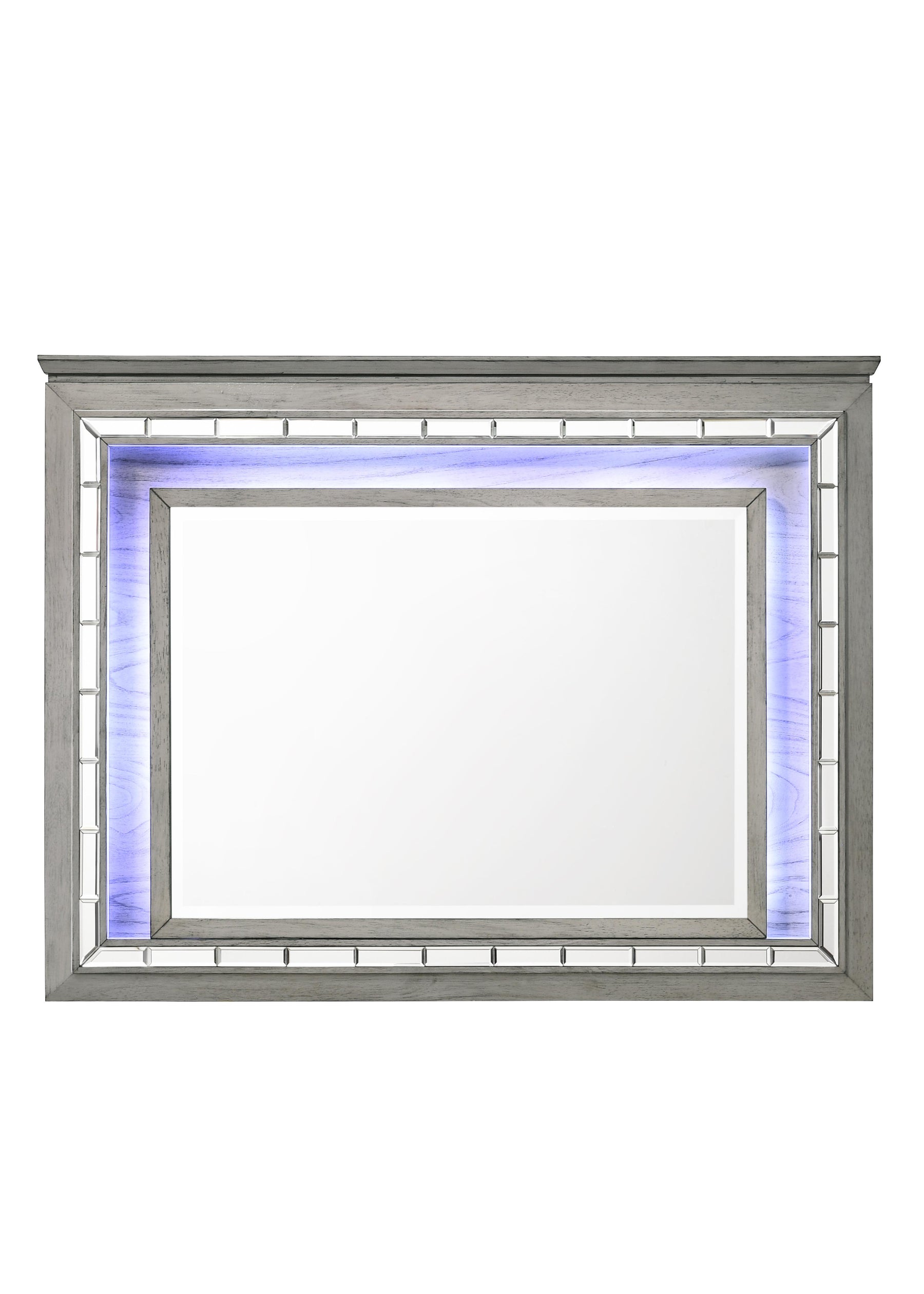 Antares Light Gray Oak Mirror (LED) Half Price Furniture