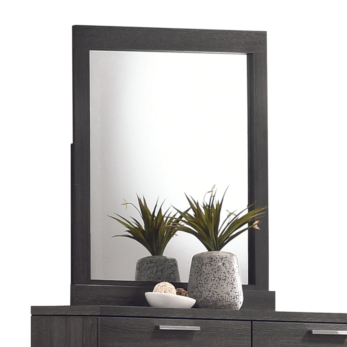 Lantha Gray Oak Mirror  Half Price Furniture