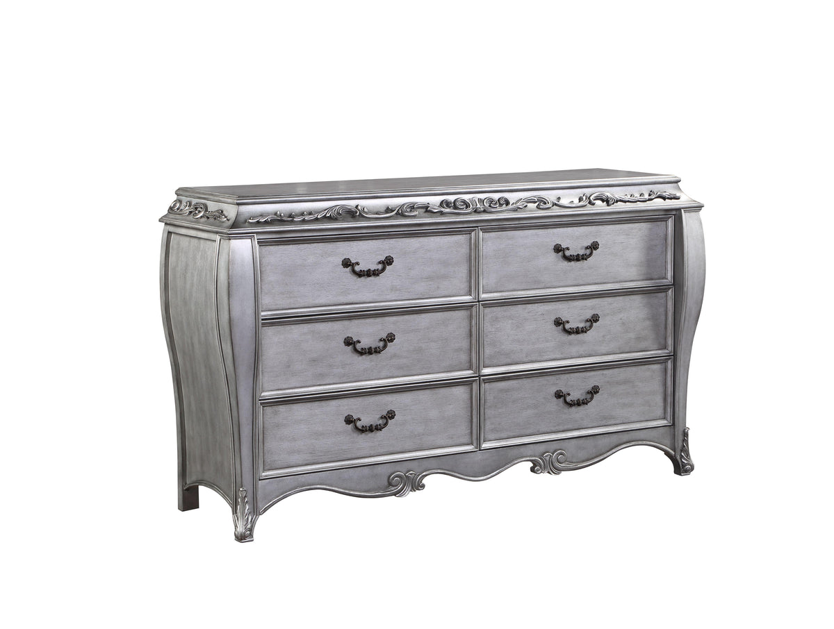 Leonora Vintage Platinum Dresser (Jewelry Tray)  Half Price Furniture