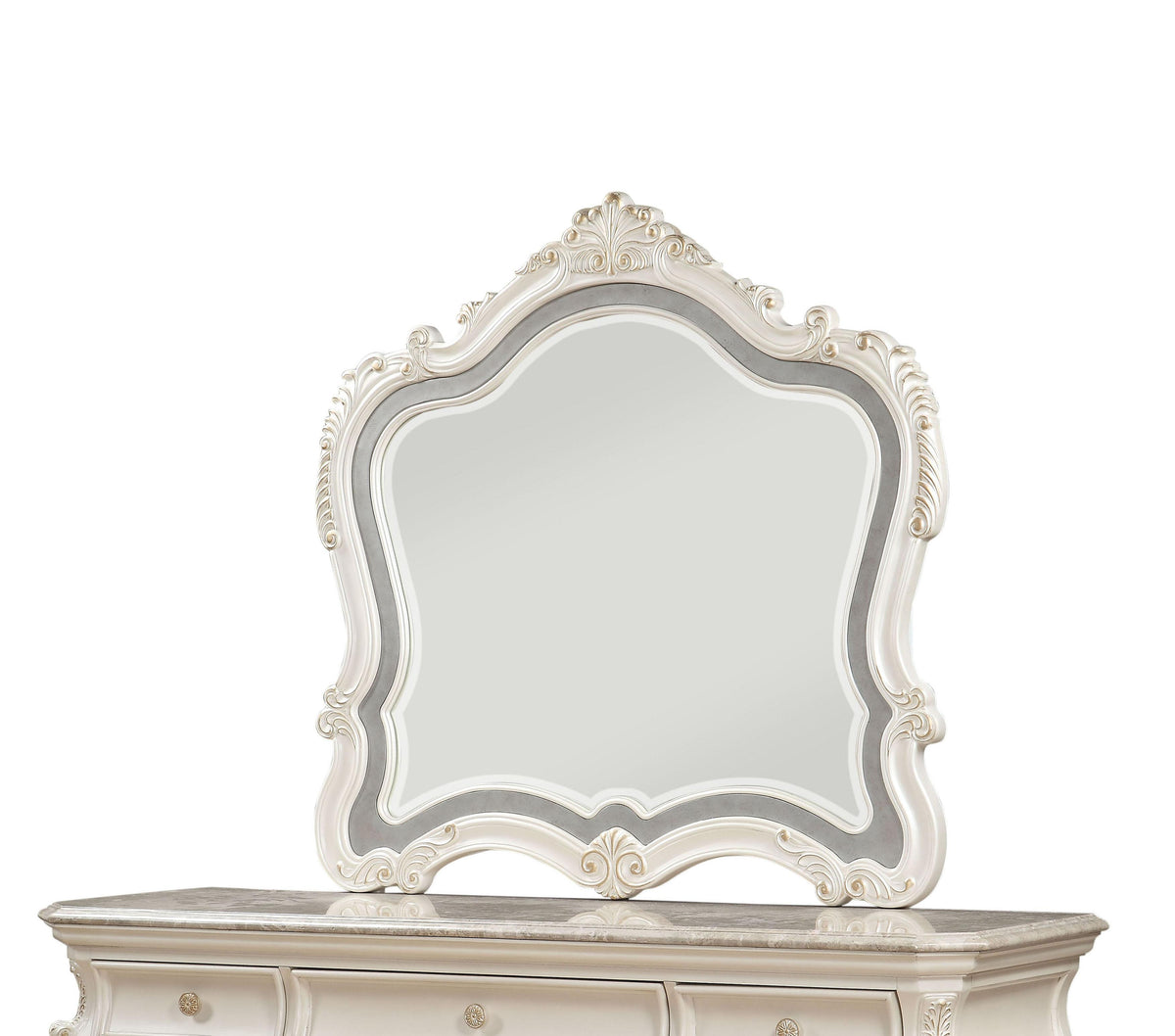 Chantelle Pearl White Mirror  Half Price Furniture