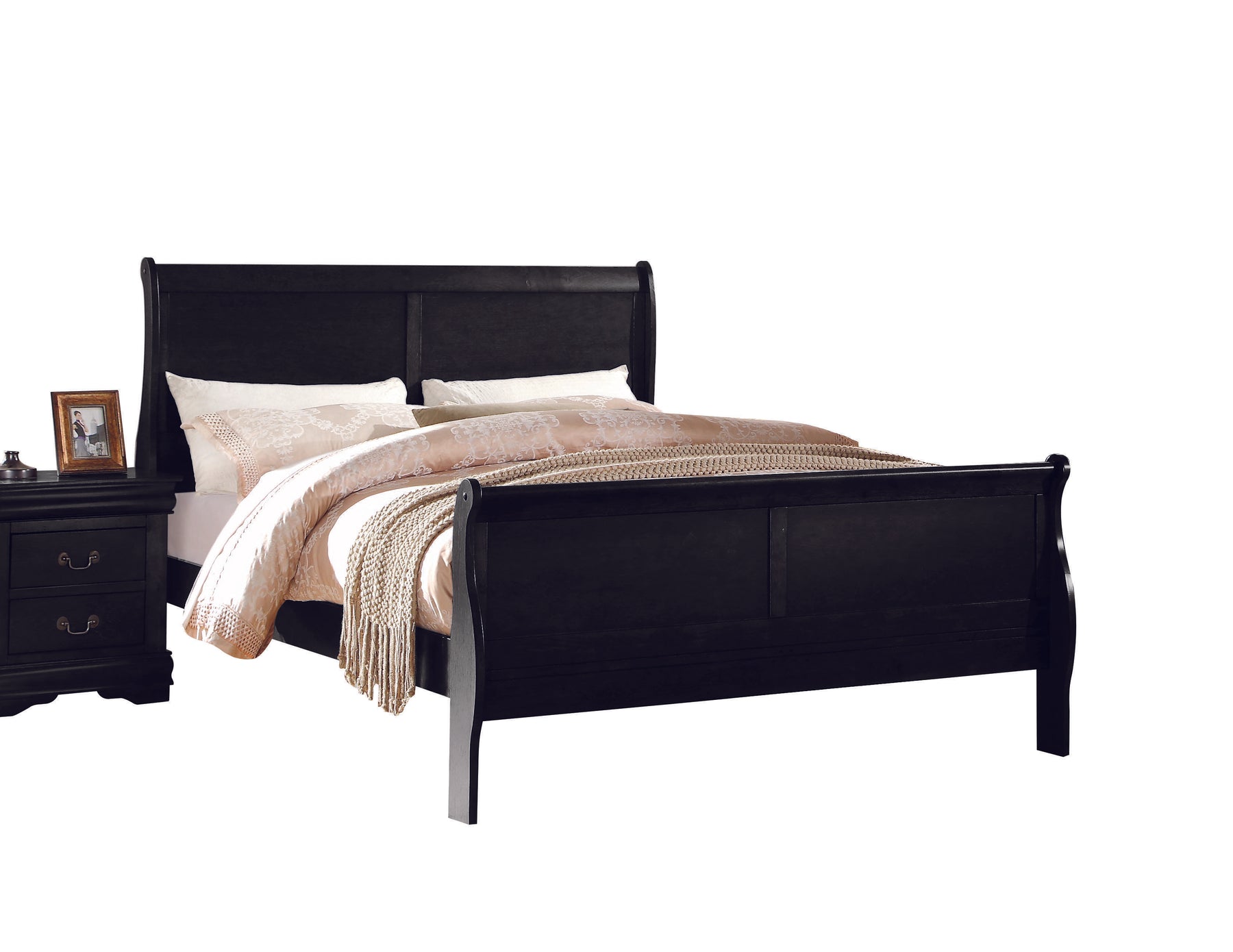 Louis Philippe Black Full Bed  Half Price Furniture