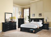 Louis Philippe III Black Eastern King Bed Half Price Furniture