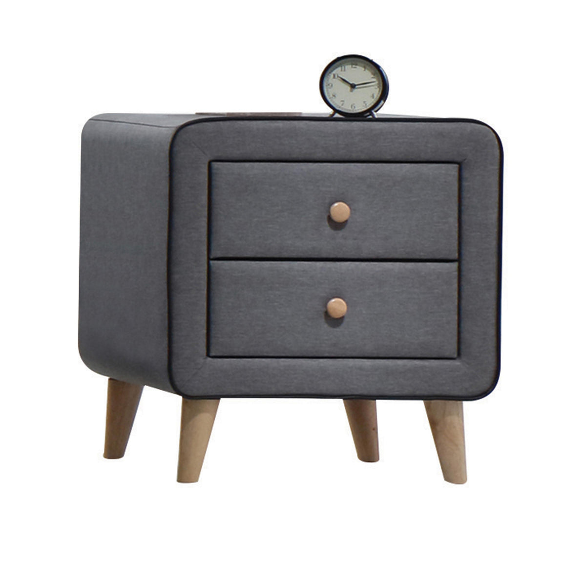 Valda Light Gray Fabric Nightstand  Half Price Furniture