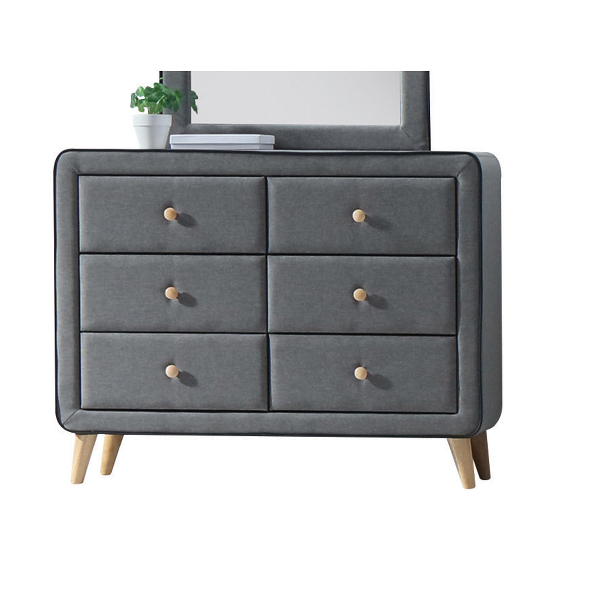 Valda Light Gray Fabric Dresser  Half Price Furniture